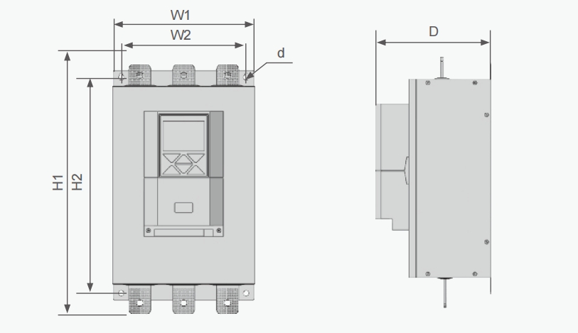 Bypass Soft Starter Overall and mounting dimensions(mm)