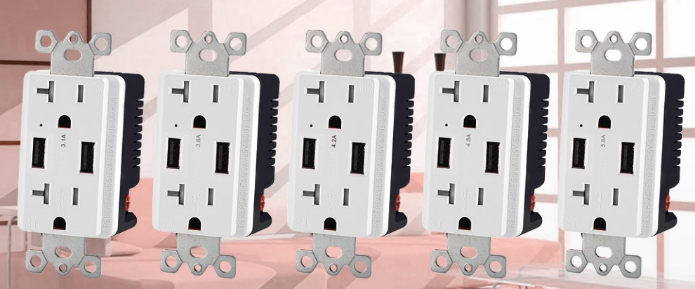 Normal USB receptacle2.1A 2.4A 3.1A 3.6A 4.2A 4.8A 5.8A (2)