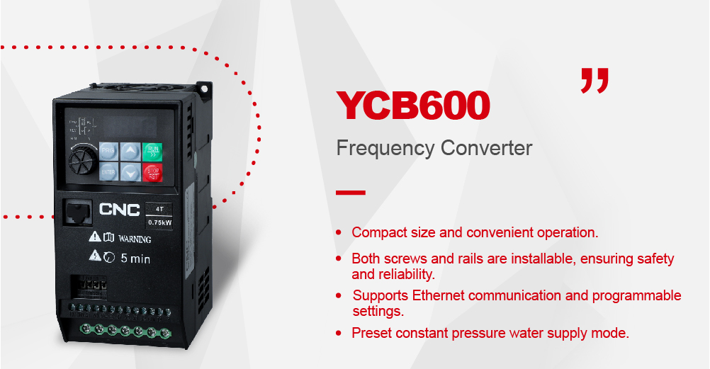 Converter de frecuencia de inicio do motor de bomba CNC Electric YCB600