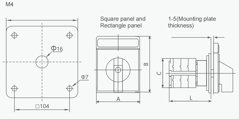 Universal Changeover Switch LW26 size2