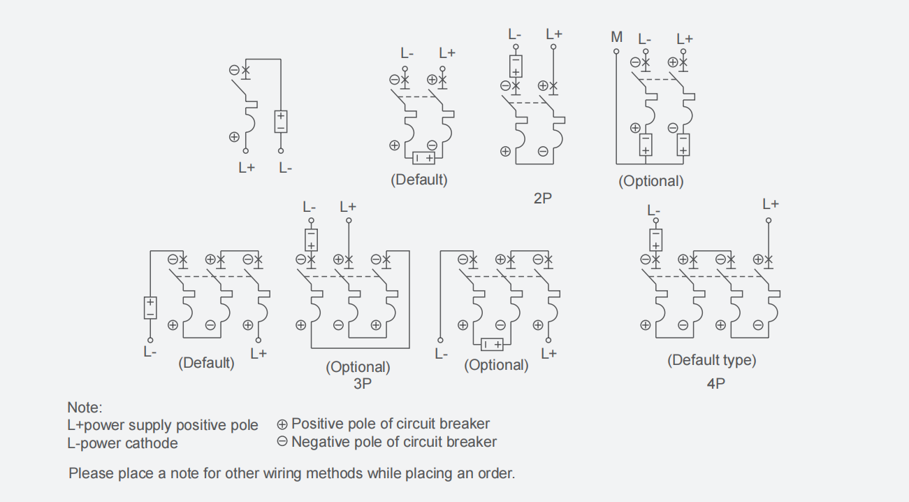 YCB8s-63PV DC MCB Photovoltaic Miniature Circuit Breaker Wiring diagram