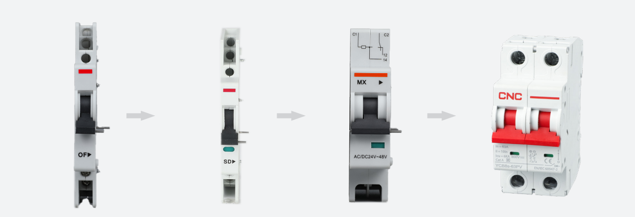 YCB8s-63PV DC MCB Photovoltaic Miniature Circuit Breaker attachment