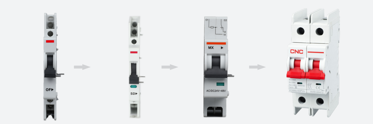 YCB8s-63PVn DC MCB Photovoltaic Miniature Circuit Breaker attachment