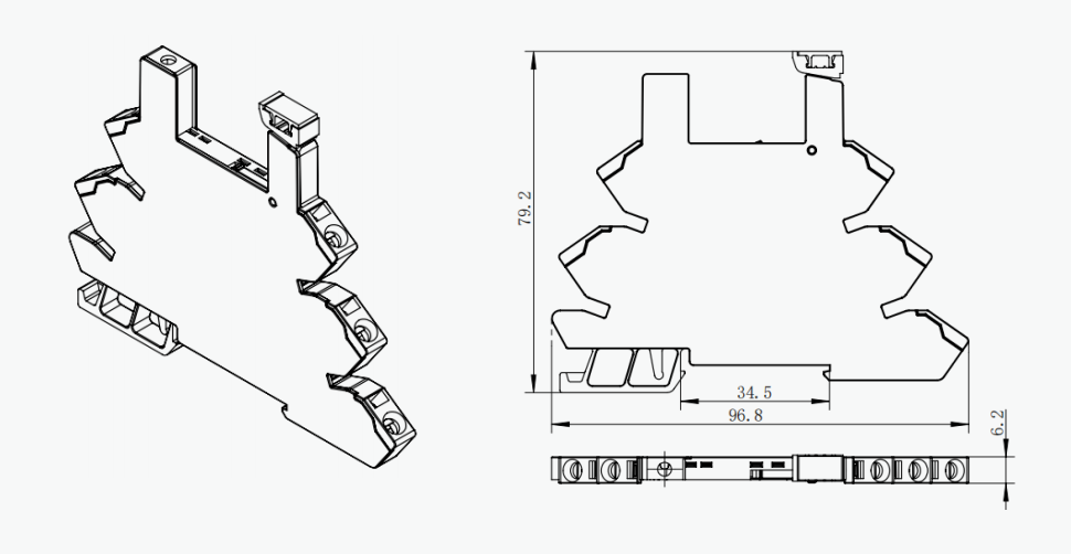 YCJ6 Slim Relay Socket Dimensions 1