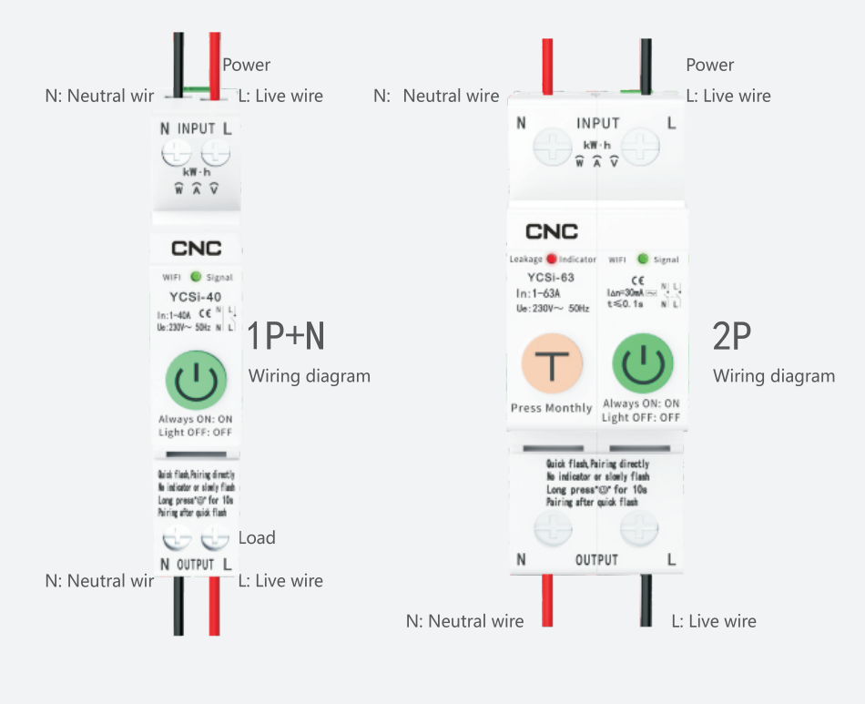 YCSI Smart Circuit Breaker Wiring