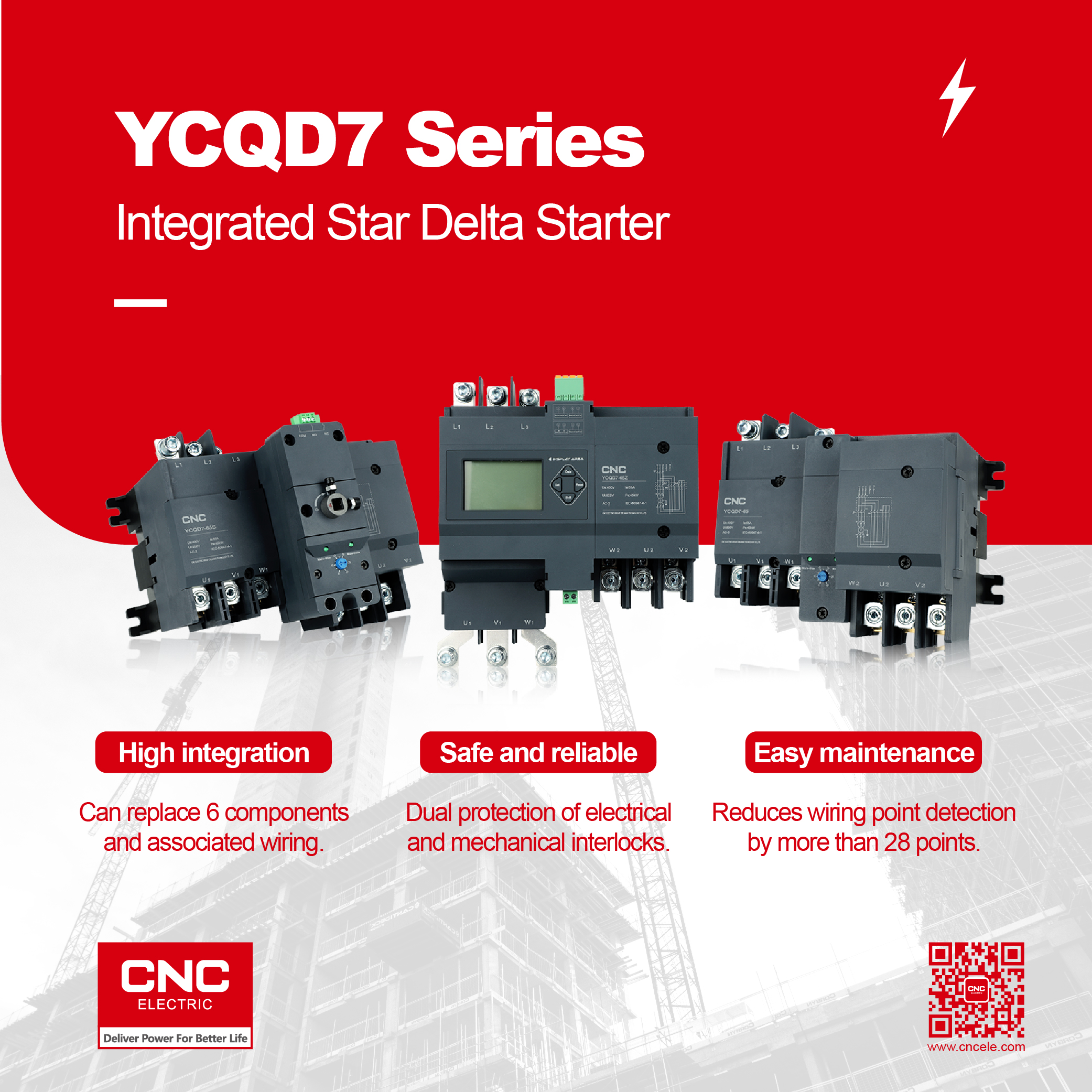 CNC |YCQD7 시리즈 통합 스타 델타 스타터